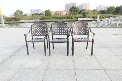 Patio Outdoor Furniture Cast Aluminum Chairs and Dining Chair Covers for Dining Table Garden Metal