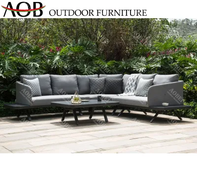 Modern Outdoor Exterior Garden Patio Home Leisure Rope Weaving Corner Lounge Sofa Furniture Set