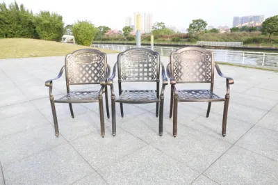 Patio Outdoor Furniture Cast Aluminum Chairs and Dining Chair Covers for Dining Table Garden Metal