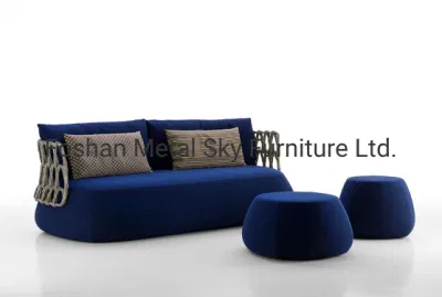 Outdoor Aluminum Patio Garden Gazebo Villa Living Room Rattan Sofa
