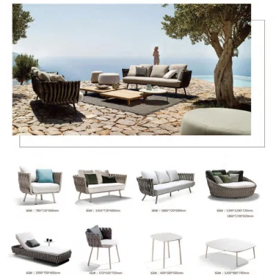 Outdoor Aluminum Metal Garden Sofas Outdoor Conversation Garden Table and Chair Patio Furniture Set