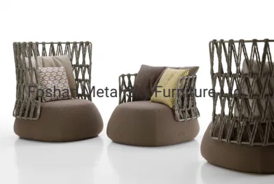 Outdoor Aluminum Patio Garden Gazebo Villa Living Room Rattan Sofa