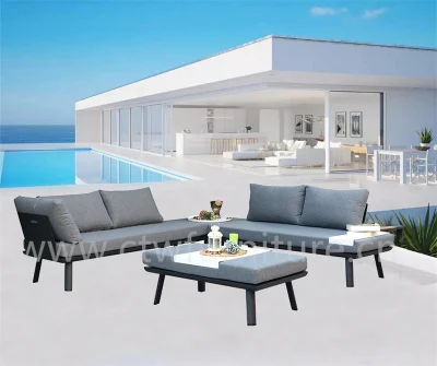 Good Sell Balcony Design Sofa Outdoor Aluminum Frame Style Garden Sofa