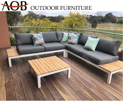 Modern Outdoor Exterior Garden Patio Home Leisure Rope Weaving Corner Lounge Sofa Furniture Set