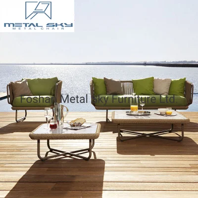 Outdoor Garden Patio Gazebo Pool Rope Rattan Combination Living Room Sofa