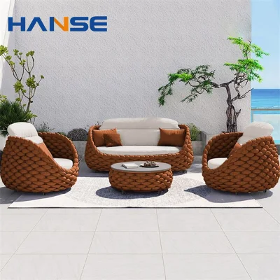 Popular Living Room Furniture Outdoor Patio Rattan Wicker Chat Group Leisure Corner Sofa