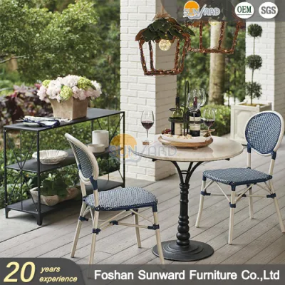 Woven Wicker Hotel Restaurant Balcony Chairs Outdoor French Dining Chairs