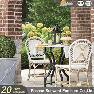 Woven Wicker Hotel Restaurant Balcony Chairs Outdoor French Dining Chairs