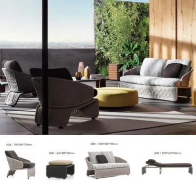 Outdoor Aluminum Metal Garden Sofas Outdoor Conversation Garden Table and Chair Patio Furniture Set