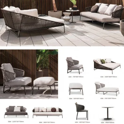 Outdoor Aluminum Metal Garden Sofas Outdoor Conversation Garden Table and Chair Patio Furniture Set