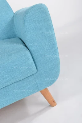 Nordic Modern Blue Office Fabric Linen Velvet Sofa Chair Loveseat Sofa Hotel Leisure Sofa Set Couch