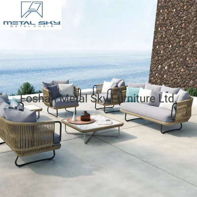 Outdoor Garden Patio Gazebo Pool Rope Rattan Combination Living Room Sofa