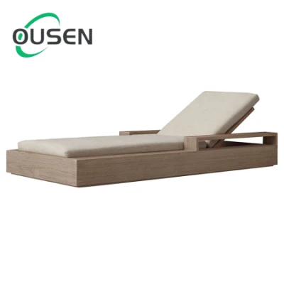 All Weather Luxury Customized Patio Outdoor Teak Wooden Sun Lounger