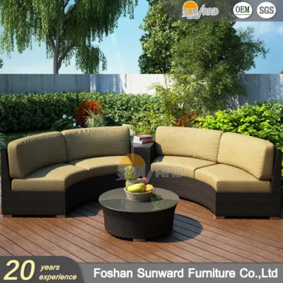 Modern Wholesale Outdoor Hotel Rattan Half-Moon Curve Wicker Sofa
