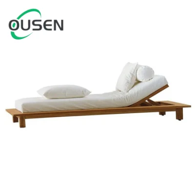 All Weather Luxury Customized Patio Outdoor Teak Wooden Sun Lounger