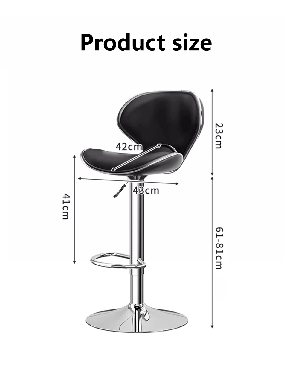 Modern Luxury Adjustable High Back PU Leather Swivel Counter Bar Stool High Chair