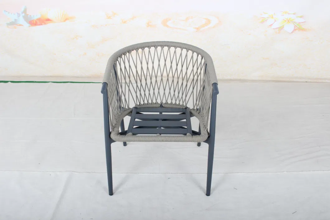 Hot Selling Outdoor Restaurant Coffee Shop Balcony Furniture Rope Woven Garden Dining Chair