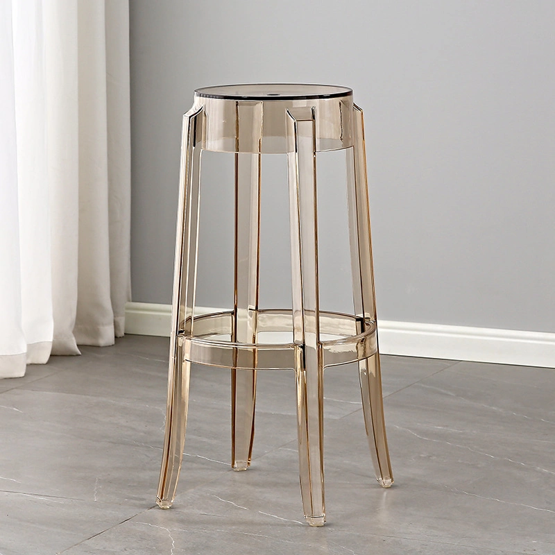 Transparent Chair Acrylic High Round Bar Stool Creative High Chair