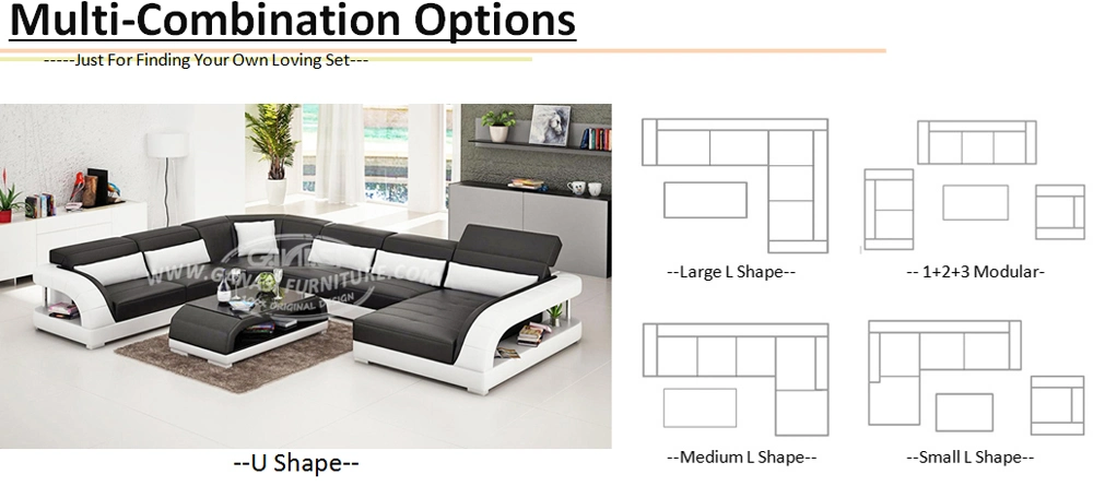 L Shape Dubai Sofa Furniture with Adjustable Headrests G8011B