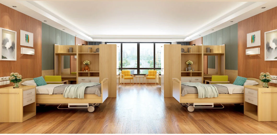 Manufacturers Complete Simple Nordic Design Medical Healthcare Home Living Room Sofa Set Antibiosis Wooden Nursing Home Furniture
