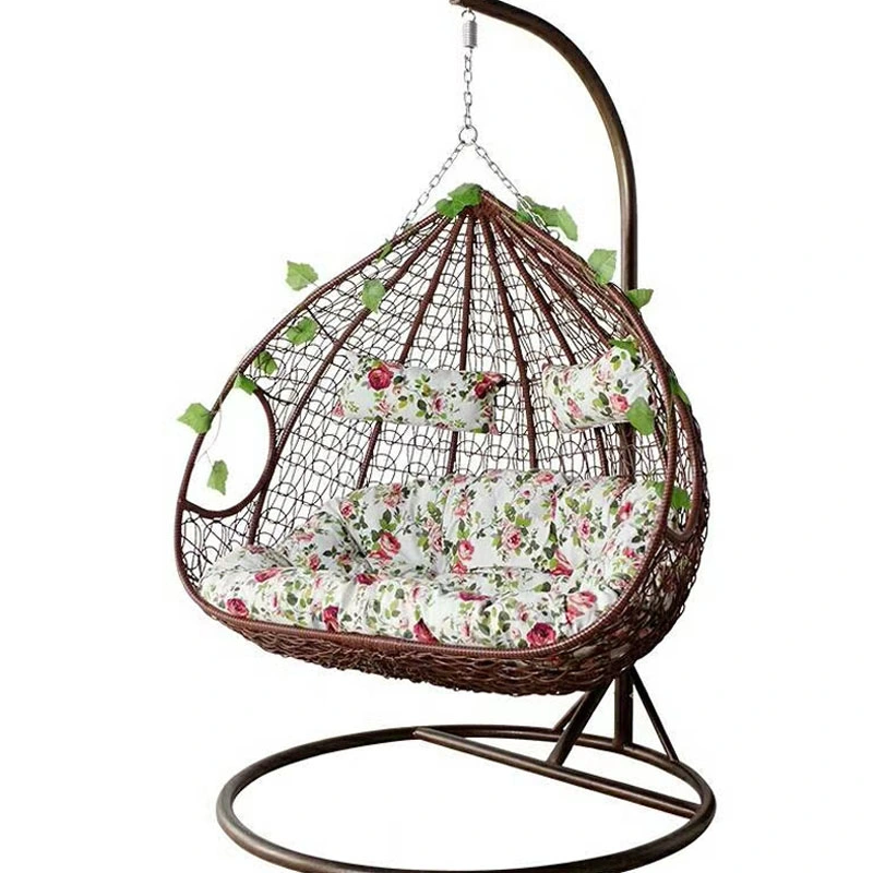 Factory Wholesale Cheap Patio Swing Outdoor Furniture Egg Hanging Swing Chair Leisure Wicker Rattan Chair with Cushion