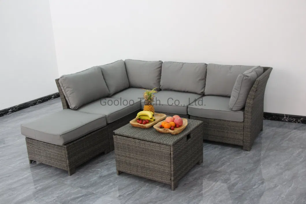 Living Room Furniture Wicker Conversation Party Sectional Rattan Sofa Sets