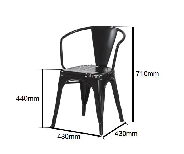China Vintage Comfy Cheap Dining Chair Iron Painted Outdoor Kitchen Modern Furniture