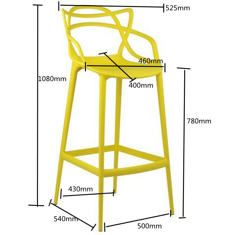 Wholesale Factory Cafe Kitchen Restaurant PP Dining Chair Cheap Plastic Bar Chair Cadeira De Plastico