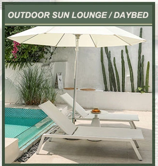 Summer Refreshing Outdoor Pool Edge Aluminum Woven Mesh Sun Lounge Chair