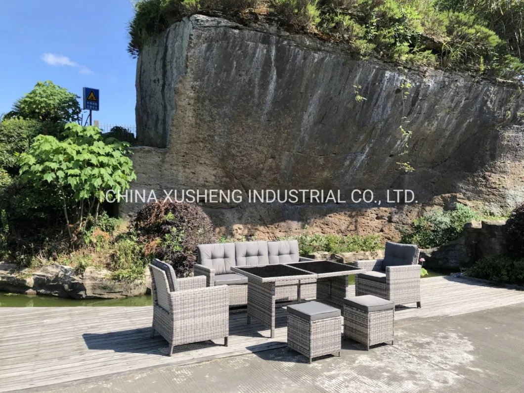 Wholesale Rattan/Wicker Outdoor Club Modern Leisure Patio Garden Furniture Sofa Set with Special Tude Aluminum Frame Woven Rope Round