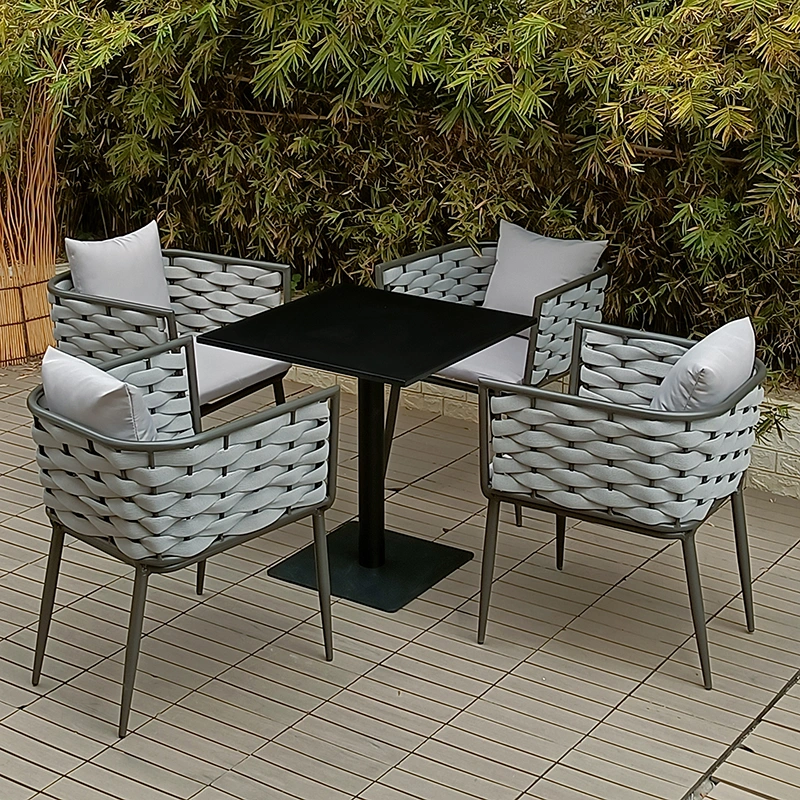 Hot Sale Commercial Hotel Restaurant Outdoor Dining Table and Chair Modern Patio Dining Rattan Chairs and Table