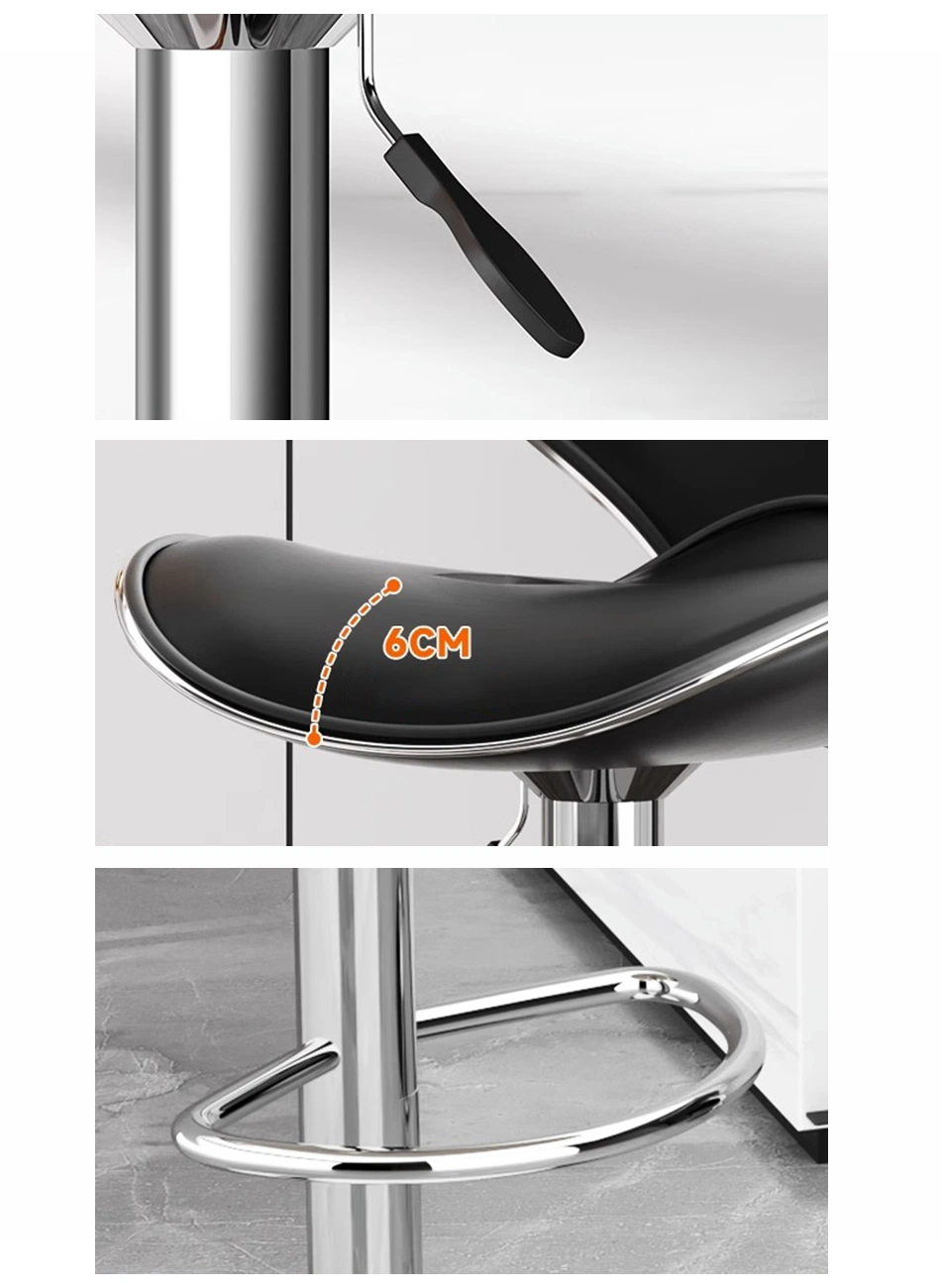Modern Luxury Adjustable High Back PU Leather Swivel Counter Bar Stool High Chair