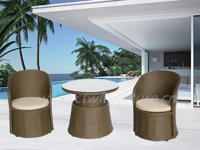 3PCS Popular Outdoor Garden Balcony Coffee Chat Set Rattan Furniture Sofa