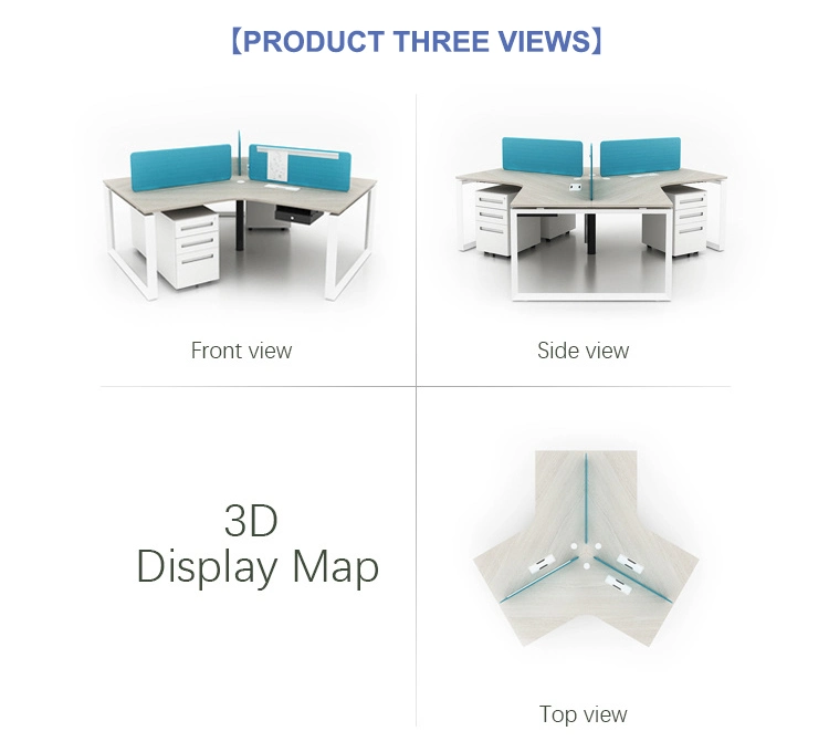 Customized Modern 3 Seater Open Plan Desk Modular Workstations Office Furniture