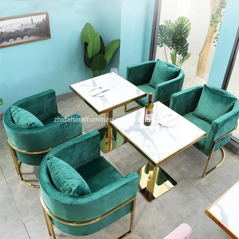 Luxury Style Cafe Furniture Dining Table Chair Set Coffee Shop Restaurant Chair