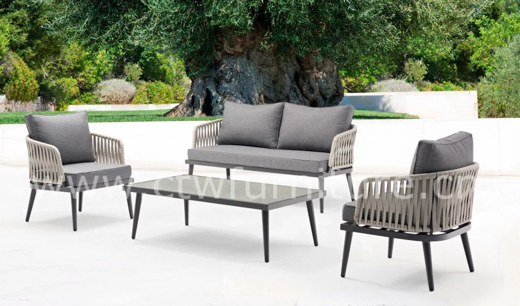 Morden Aluminum Rope Sectional Outdoor Garden Furniture Lounge Sofa Set
