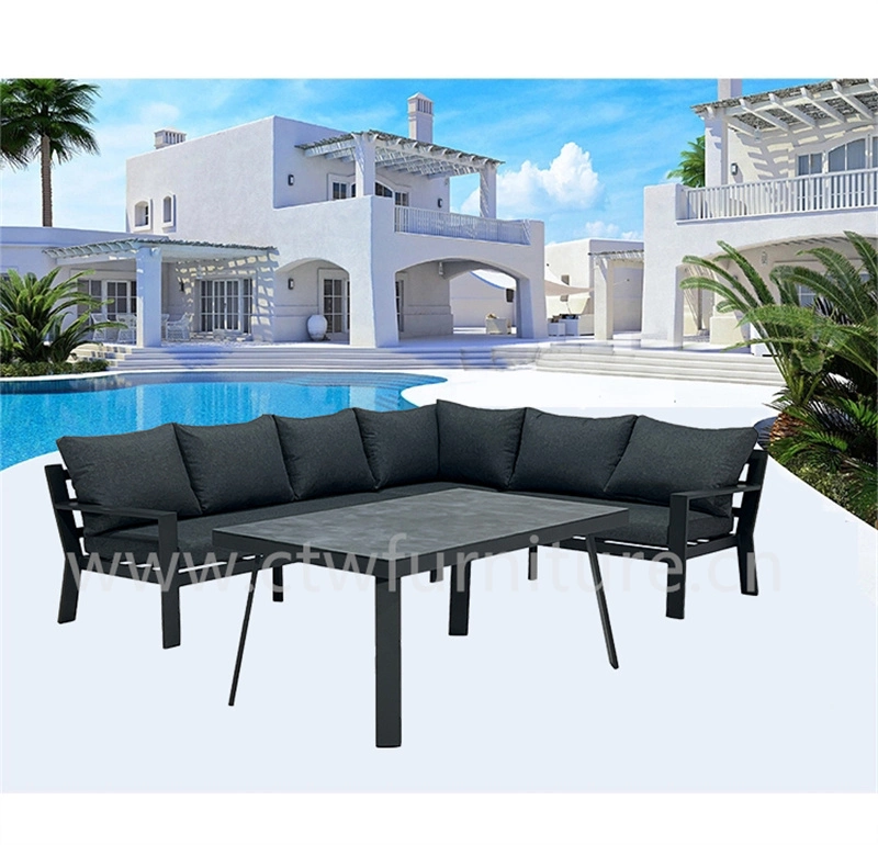 Patio L Shape Outdoor Corner Sectional Sofa Dining Table Garden Furniture Sofa