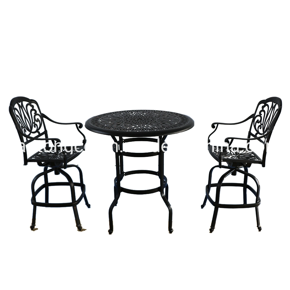 4 Seater Cast Aluminum Patio Table Dining Set Metal Outdoor Furniture Garden Set