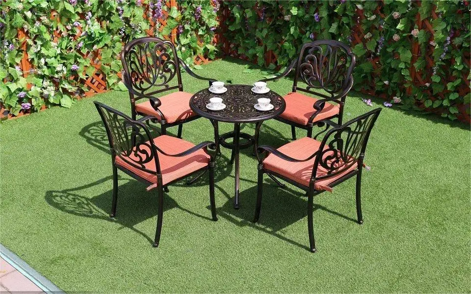 Party Courtyard Bistro Sets Furniture Balcony Cast Outdoor Aluminum Garden Patio Table and Chair Set