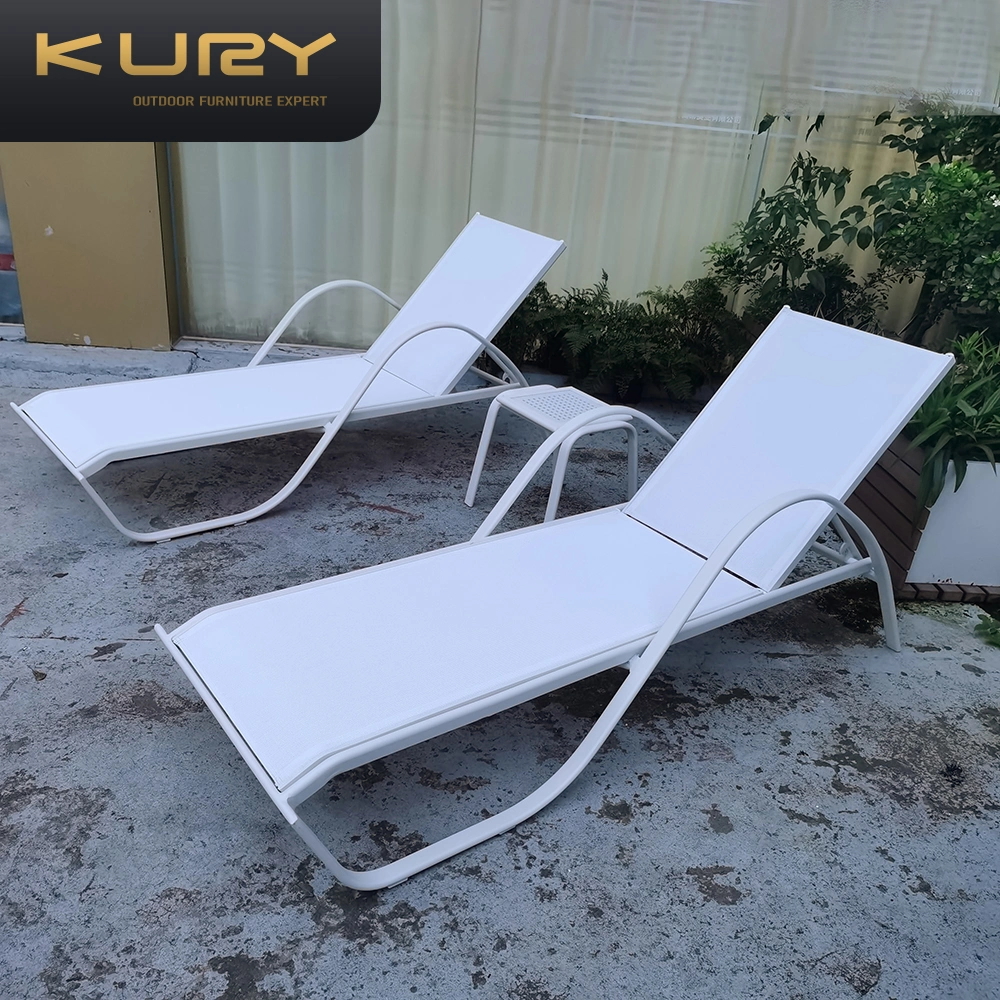 Wholesale Outdoor Garden Pool Furniture Sofa Bed Rattan Sun Lounger Daybed Leisure Beach Swimming Pool Sunbed Lounge Day Bed Aluminum Sun Lounger