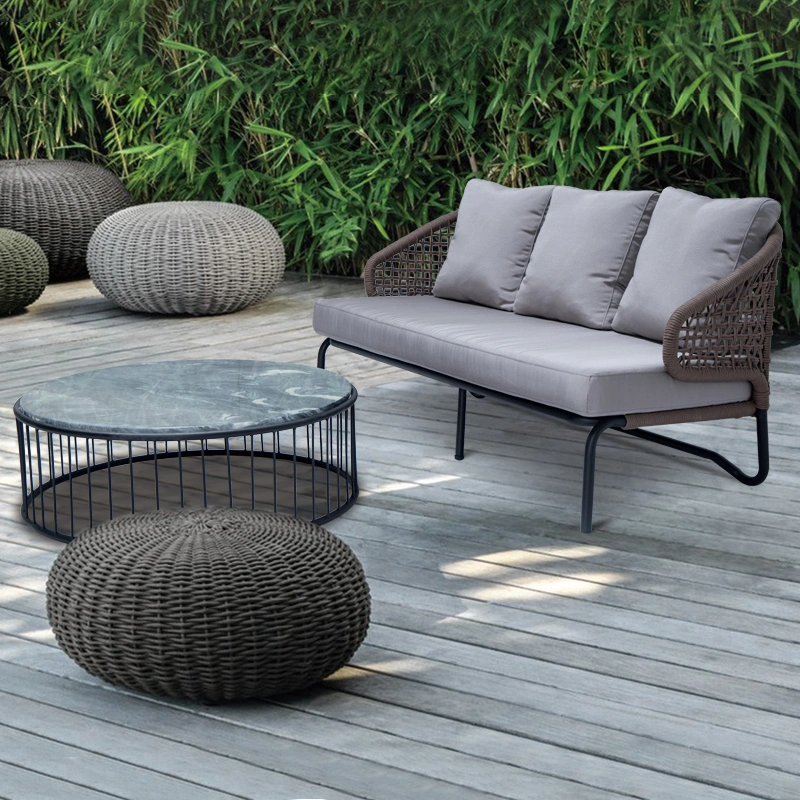 Hot Sale Outdoor Garden Furniture Livingroom Sofa Wicker Rattan Rope Sofas Sets for Sale