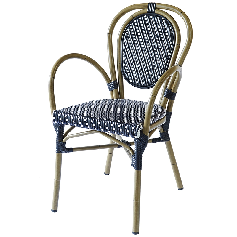 Rattan Restaurant Garden Bistro Dining Chairs French Style Rattan Table Chair Outdoor