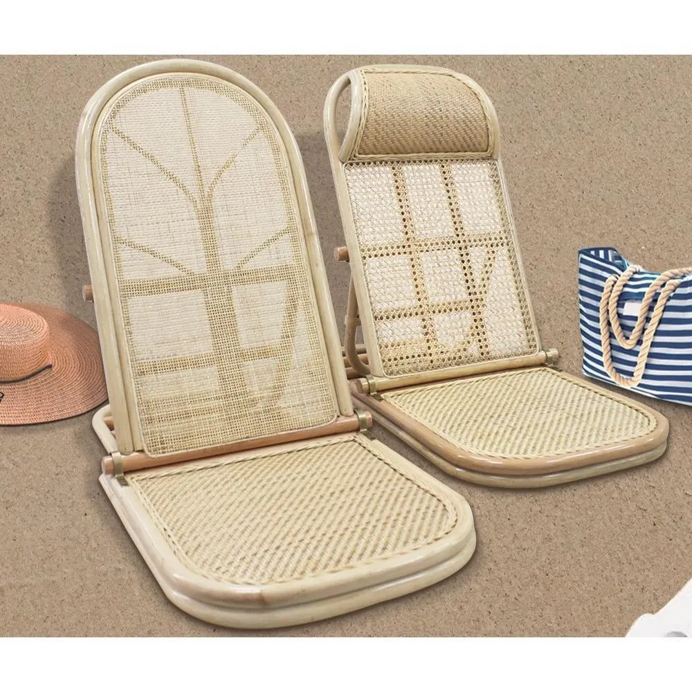 Rattan Chair Backrest Weaving Folding Camping Beach Chair Ci19554