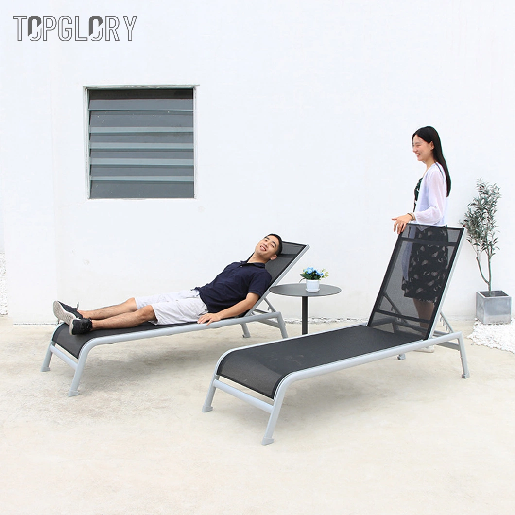 New OEM Modern Chaise Lounge Cheap Outdoor Chairs Textilene Sun Loungers
