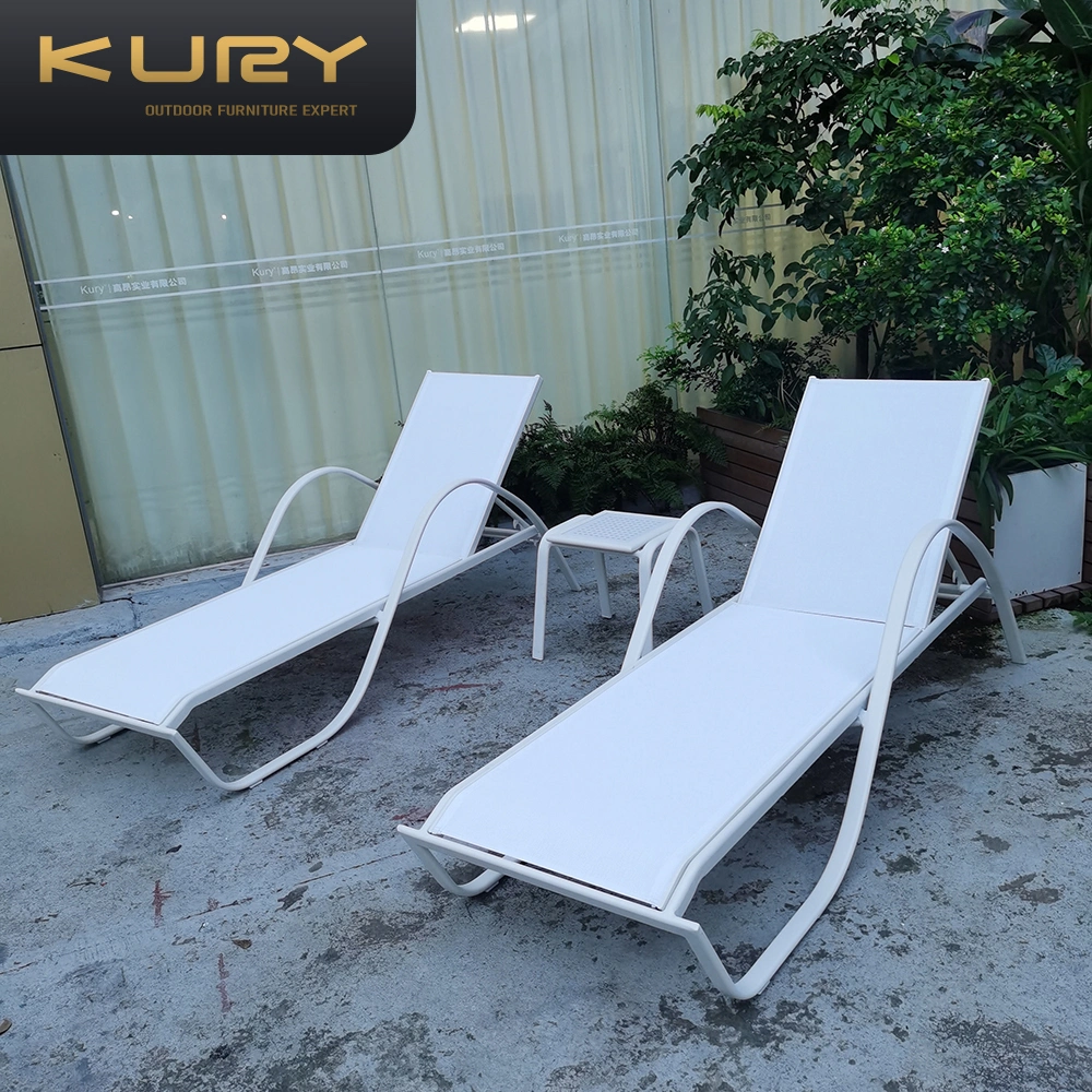 Wholesale Outdoor Garden Pool Furniture Sofa Bed Rattan Sun Lounger Daybed Leisure Beach Swimming Pool Sunbed Lounge Day Bed Aluminum Sun Lounger