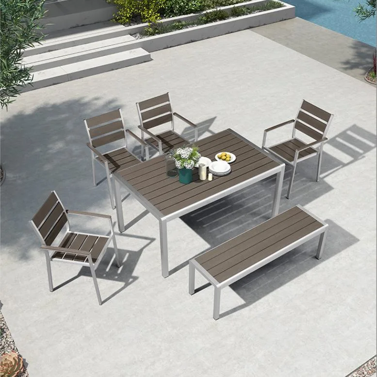 Hotel Home Modern Rattan Furnituretable and Chair Aluminum Leisure Dining Set Outdoor Restaurant Garden Furniture