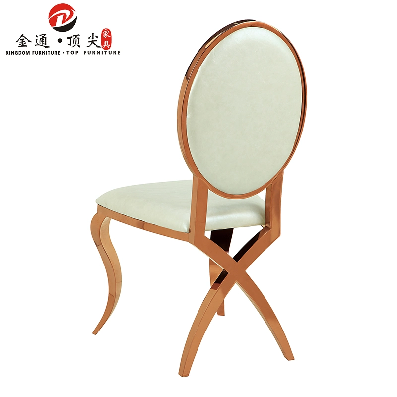 Modern Chinese Hotel Furniture Highback Rose Gold Outdoor Dining Banquet Tiffany Chiavari Dining Restaurant Event Metal Stainless Steel Wedding Chair