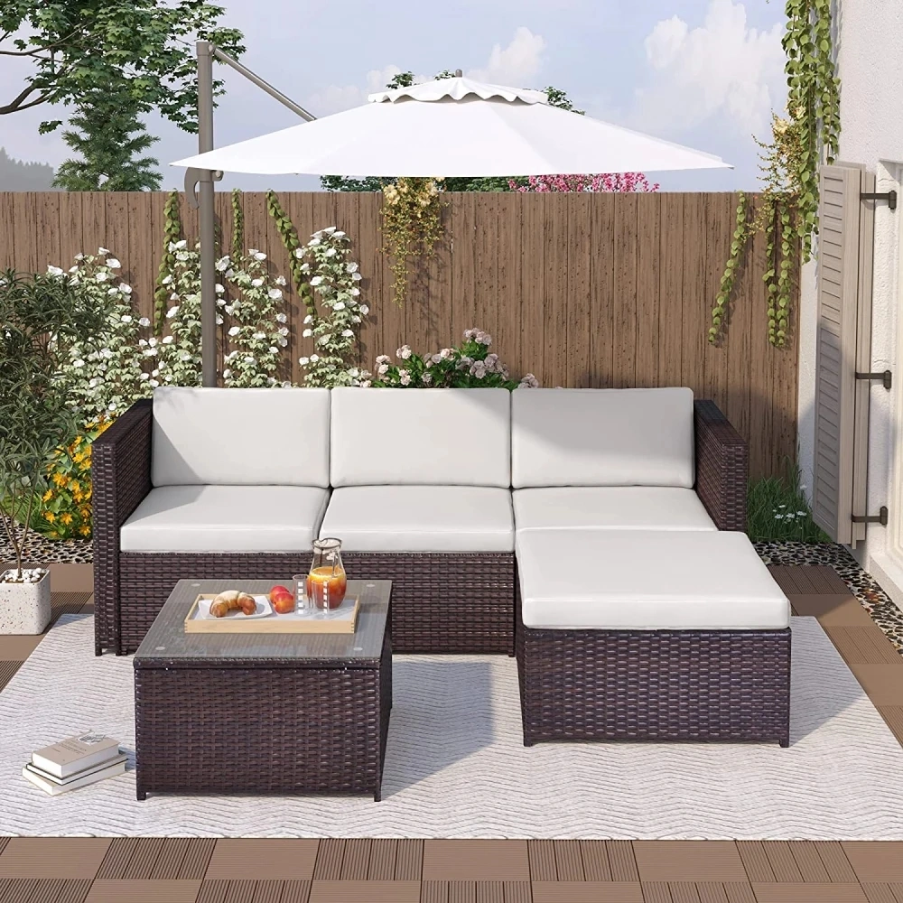 Custom Modern Fashion Leisure Outdoor Furniture Wicker Rattan Garden Sofa Sets