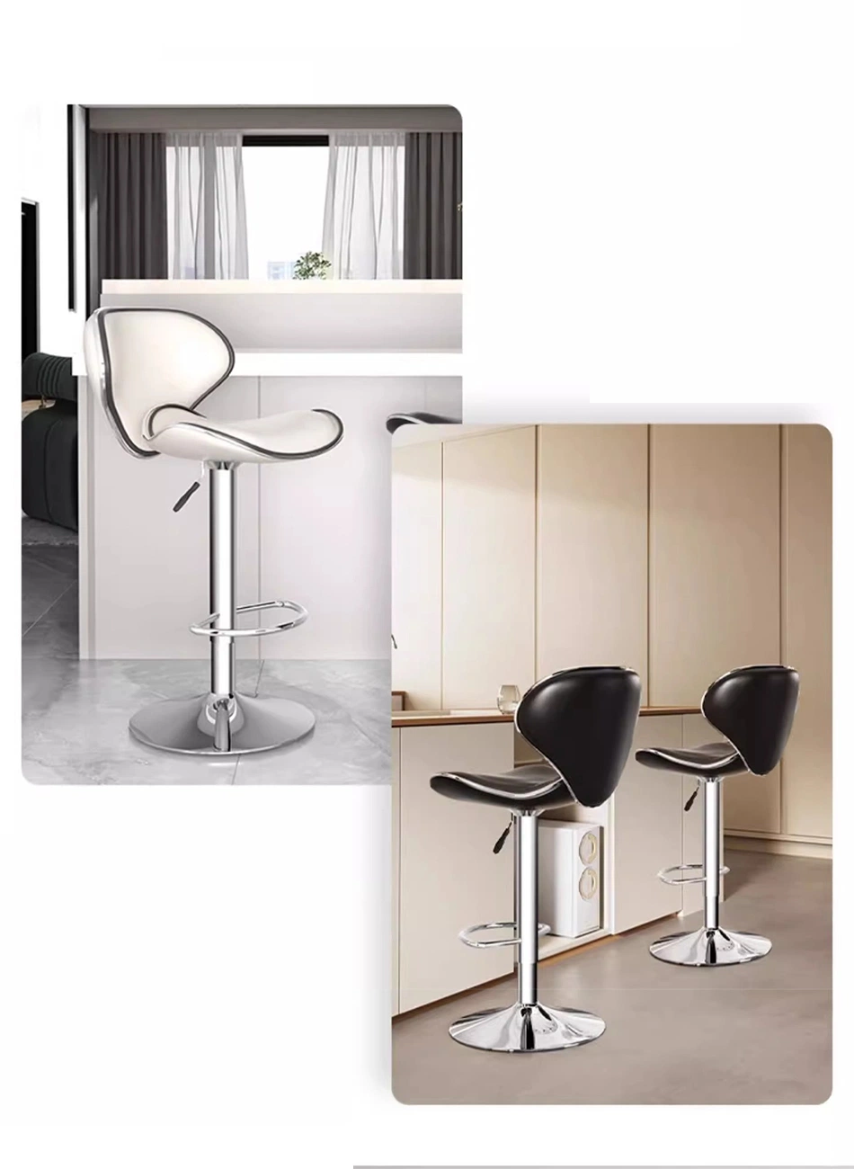 Modern Luxury Adjustable High Back PU Leather Swivel Counter Bar Stool High Chair