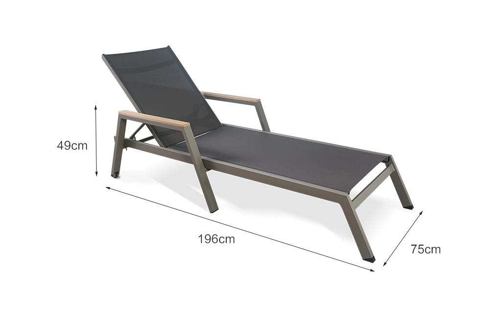 Swimming Pool Aluminum Sling Sun Lounger Luxury Beach Poolside Outdoor Chairse Lounge